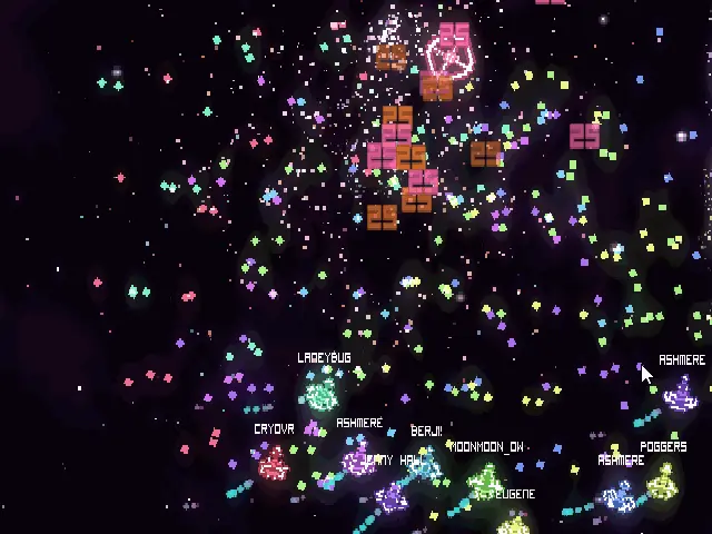 A colorful squadron battle in the SpaceHorde arena